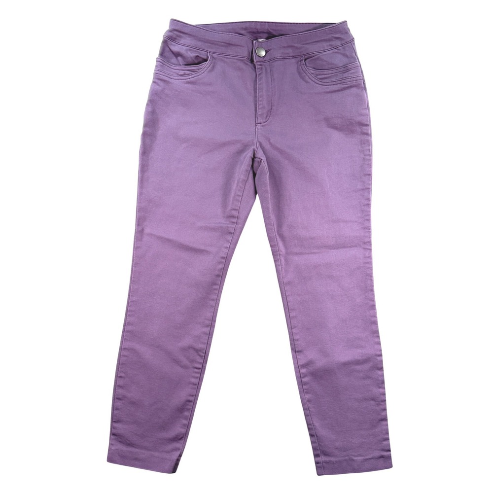 Christopher & Banks Pants Skinny Stretch Cotton Blend 4P Purple Petite Casual